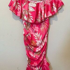 Floral Off-Shoulder Pink Dress